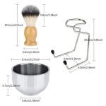 B3004 3 unids/set herramientas de estilismo para hombres, cepillo de nailon para Barba, estante, cuenco de espuma - Imagen 3