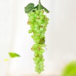 Simulación de fruta, simulación de uvas, PVC con accesorios para brotes de uva color crema, 2 Bunches 110 Green Grapes
