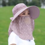 2 uds gorra de aislamiento con estampado de cereza protector solar para cubrir la cara gorra de viaje al aire libre, Half Cherry (Gray)