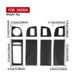 Para Skoda Octavia 2017-2021 con volante a la derecha, juego de 8 pegatinas para el panel de interruptores de ventanas, Right-Hand Drive - Imagen 3
