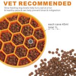 Cuenco antideslizante antiestrangulamiento para comer lentamente para mascotas, ventosa de silicona, cuenco en forma de panal, Medium Blue - Imagen 4