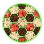 Cuenco antideslizante antiestrangulamiento para comer lentamente para mascotas, ventosa de silicona, cuenco en forma de panal, Medium Green