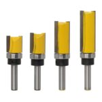 Cortador de fresado de máquina de grabado de borde recto con cuchilla de recorte tipo copia de vástago de 8MM, 4PCS/Set
