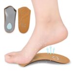 2 pares de medias plantillas de arco de cuero de vaca, soporte de arco plano, plantilla correctiva O-Leg,Tamaño:, 45/46