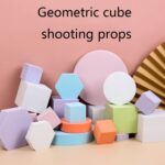 8 piezas cubo geométrico accesorios para fotos adornos decorativos plataforma de fotografía, Large Light Pink Hexagon - Imagen 2