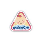 10 PCS Hay un bebé en las pegatinas del coche Pegatinas de advertencia Estilo:, CT223P Triangle Girl Adhesive Stickers