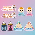 10 PCS Hay un bebé en las pegatinas del coche Pegatinas de advertencia Estilo:, CT223P Triangle Girl Adhesive Stickers - Imagen 2