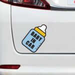 10 PCS Hay un bebé en las pegatinas del coche Pegatinas de advertencia Estilo:, CT223P Triangle Girl Adhesive Stickers - Imagen 4