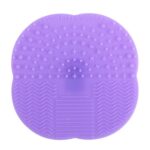 Almohadilla de limpieza de cepillo cosmético de silicona de trébol de cuatro hojas de 5 uds con ventosa entrega de Color aleatorio