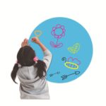 Tablero de mensajes autoadhesivo redondo de PVC borrable para niños, dibujo, enseñanza, pizarra, pegatina, Color, entrega aleatoria, 10 Colors/Set 30CM - Imagen 3