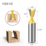 Cortador de cola de milano con mango de 1/2, fresa pequeña para grabado en madera, especificación:, 1/2x1/2mm - Imagen 2