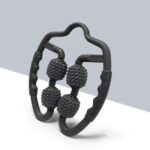 Rodillo de masaje muscular con eje de espuma, rodillo de Yoga, suministros de ejercicios, 4-wheel Ring Water-drop Type Classic Black