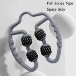 Rodillo de masaje muscular con eje de espuma, rodillo de Yoga, suministros de ejercicios, 4-wheel Ring Fish Bones Type Space Gray - Imagen 2