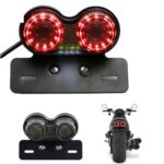 Luz de freno de luz trasera integrada LED retro modificada para motocicleta, Rear Taillight Brake Light