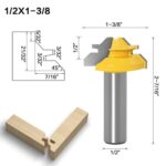 Máquina de grabado para carpintería Fresa Cuchillo para juntas de 45 grados, 1/2x1-3/8mm - Imagen 2
