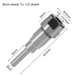 Convertidor de poste de extensión para máquina cortadora de grabado, 8mm To 1/2mm - Imagen 2
