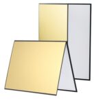 Tablero reflectante 3 en 1 Blanco + Negro + Plata A3 Tablero de difusor de luz plegable de cartón, 3-in-1 A3 Cardboard Gold
