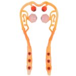Masajeador cervical manual de 3 piezas Rodillo de masaje multifunción para hombros y cuello para el hogar, Strengthen Magnetic Therapy Orange