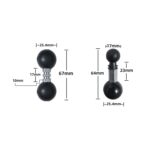 Adaptador de bola doble fijo de goma para locomotora, soporte de instrumento Industrial, 25.4-25.4mm Ball Head - Imagen 3
