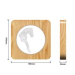 FS-A3762W Luz de noche de dormitorio de lámpara de mesa de madera de caballo 3D, Horse - Imagen 3