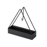 Soporte de bobina para mosquitos de hierro forjado, Simple, colgante, portátil, ignífugo, bandeja para bobina de mosquitos, adornos para quemador de incienso, 2 uds., Triangle (Black)