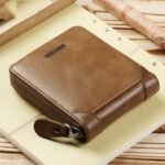 WEIXIER W98 Hombres Mano Tomar Monedero corto Bolso con cremallera