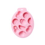 2 uds. Molde para hornear Chocolate con forma de fruta de verano, molde para cubitos de hielo DIY de silicona, Summer Fruit(Pink)