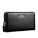 LEINASEN A80 Multi-Card Men Hand Bag Cartera de gran capacidad con cremallera doble