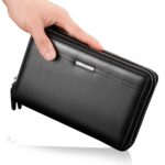LEINASEN A80 Multi-Card Men Hand Bag Cartera de gran capacidad con cremallera doble - Imagen 2