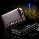 LEINASEN A80 Multi-Card Men Hand Bag Cartera de gran capacidad con cremallera doble - Imagen 3
