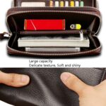 LEINASEN A80 Multi-Card Men Hand Bag Cartera de gran capacidad con cremallera doble - Imagen 4