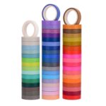 60 colores / caja 8mmx4m Color puro Cinta de arco iris Pedida de la mano Etiqueta engomada de la decoración
