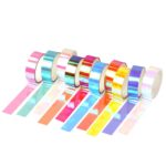 Cinta de papel láser colorida 10 en 1, arcoíris, gravedad, puede rasgar, bricolaje, decoración de deudas, pegatina de belleza - Imagen 2