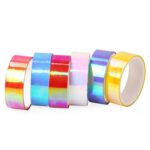 Cinta de papel láser colorida 10 en 1, arcoíris, gravedad, puede rasgar, bricolaje, decoración de deudas, pegatina de belleza - Imagen 4
