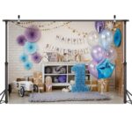 2,1 m x 1,5 m, un año de edad, Fondo de fotografía de cumpleaños, tela, decoración de fiesta de cumpleaños, fondo de foto