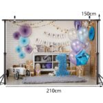 2,1 m x 1,5 m, un año de edad, Fondo de fotografía de cumpleaños, tela, decoración de fiesta de cumpleaños, fondo de foto - Imagen 3