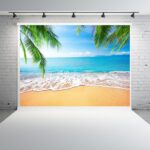 2.1m x 1.5m Coconut Árbol Vista al mar Paño de fotografía - Imagen 4