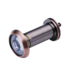 2 PCS Puerta de seguridad Ojo de gato HD Lente de vidrio 200 grados Gran angular Anti-Pequeño Ojo de puerta de hotel, 16mm Red Bronze