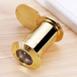 2 PCS Puerta de seguridad Ojo de gato HD Lente de vidrio 200 grados Gran angular Anti-Pequeño Ojo de puerta de hotel, 26mm Gold