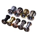 2 PCS Puerta de seguridad Ojo de gato HD Lente de vidrio 200 grados Gran angular Anti-Pequeño Ojo de puerta de hotel, 26mm Gold - Imagen 2