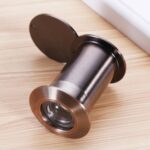 2 PCS Puerta de seguridad Ojo de gato HD Lente de vidrio 200 grados Gran angular Anti-Pequeño Ojo de puerta de hotel, 26mm Red Bronze