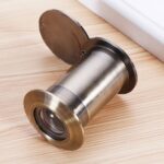 2 PCS Puerta de seguridad Ojo de gato HD Lente de vidrio 200 grados Gran angular Anti-Pequeño Ojo de puerta de hotel, 26mm Green Bronze