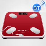 ISCRLE7 Báscula de peso inteligente Instrumento de medición de grasa corporal Bluetooth, Charging Model(Red)
