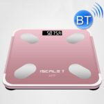 ISCRLE7 Báscula de peso inteligente Instrumento de medición de grasa corporal Bluetooth, Battery Model(Rose Gold)