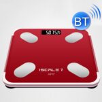 ISCRLE7 Báscula de peso inteligente Instrumento de medición de grasa corporal Bluetooth, Battery Model(Red)