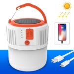 Bombilla LED solar Luz de emergencia para el hogar Lámpara móvil para mercado nocturno, Estilo:, V65 8W 24 LED 2 Battery + Power Output