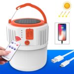 Bombilla LED solar Luz de emergencia para el hogar Lámpara móvil para mercado nocturno, Estilo:, V65 8W 24 LED 2 Battery + Remote Control