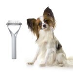 Peine para mascotas, aleación de Zinc, peine de depilación de belleza para limpieza de perros y gatos de doble cara, Zinc Alloy Silver Small - Imagen 2