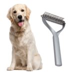 Peine para mascotas, aleación de Zinc, peine de depilación de belleza para limpieza de perros y gatos de doble cara, Zinc Alloy Black Large - Imagen 2