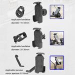 Soporte para teléfono móvil con navegación para bicicleta y motocicleta HW-68, Estilo:, Rearview Mirror - Imagen 3